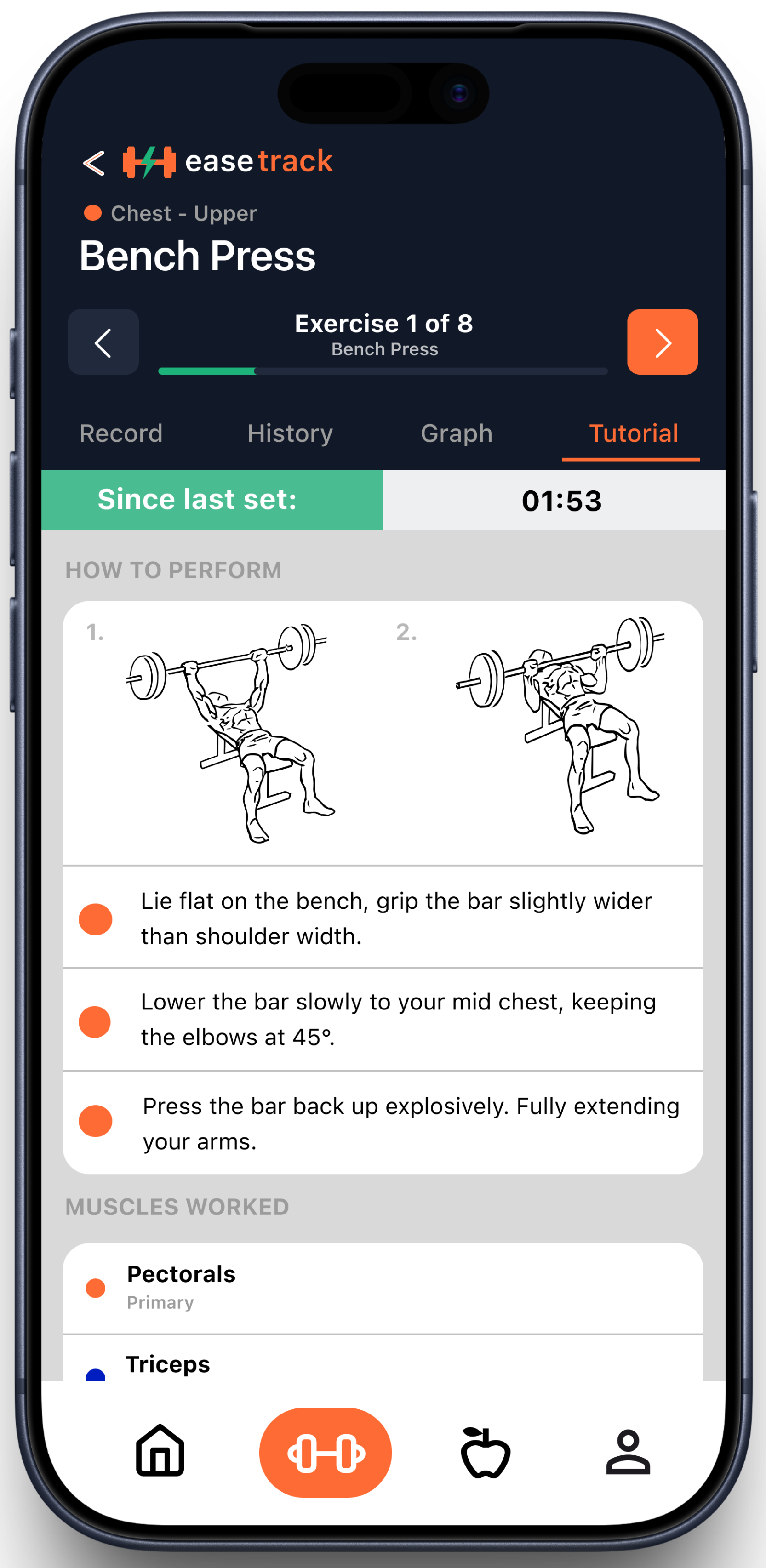 Exercise tutorial screen